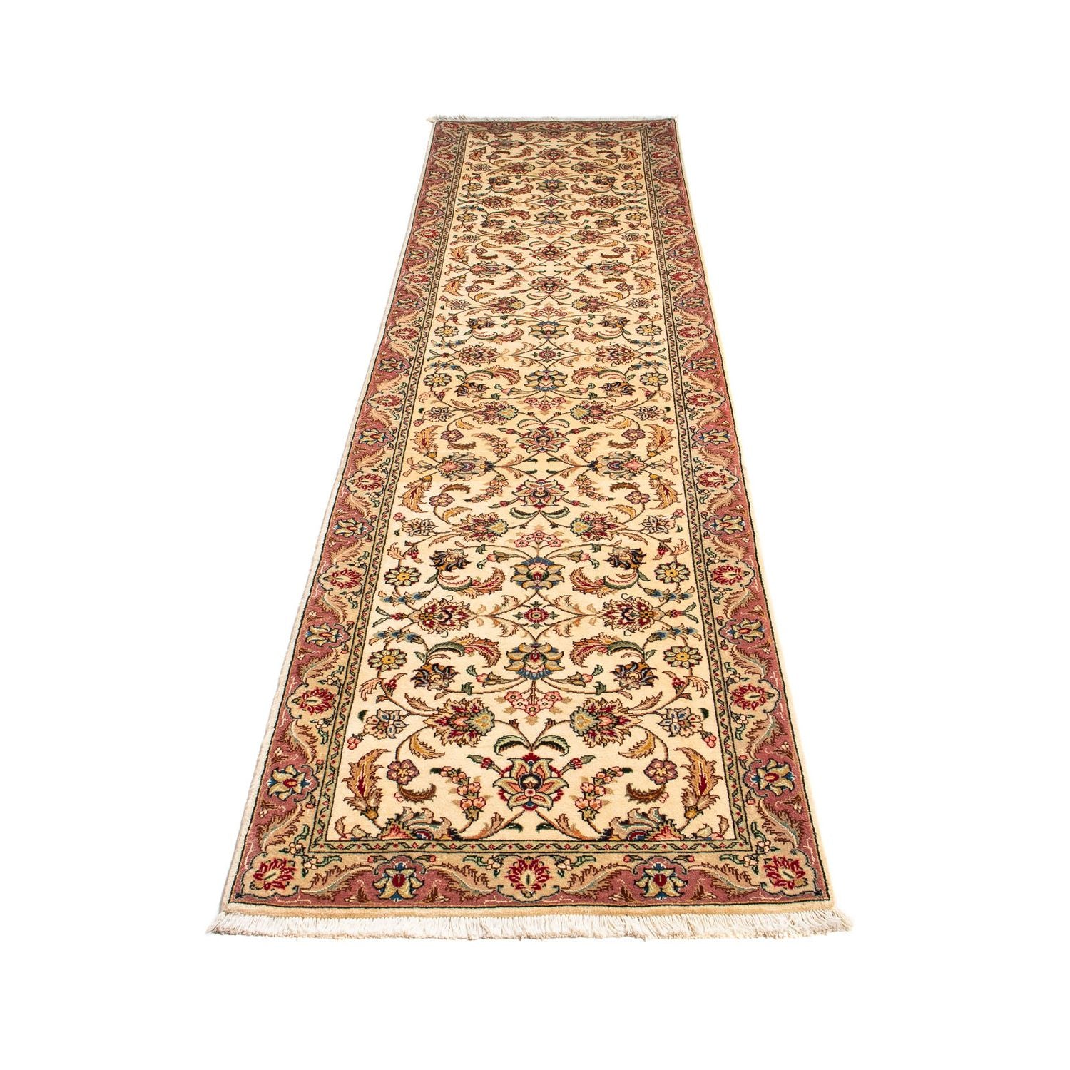 Alfombra de pasillo Alfombra Persa - Tabriz - Real - 299 x 68 cm - beige
