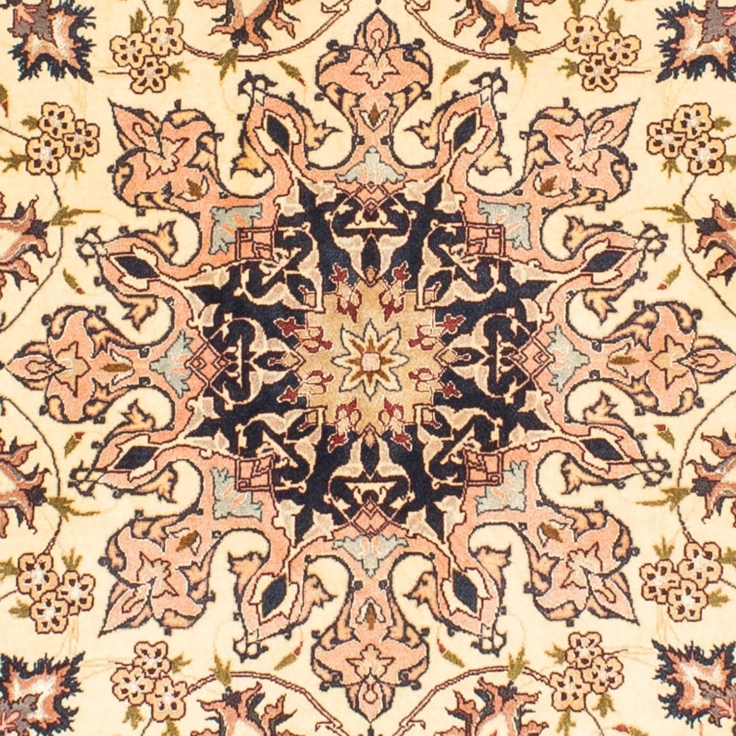Alfombra Persa - Tabriz - Real redondo  - 150 x 150 cm - beige