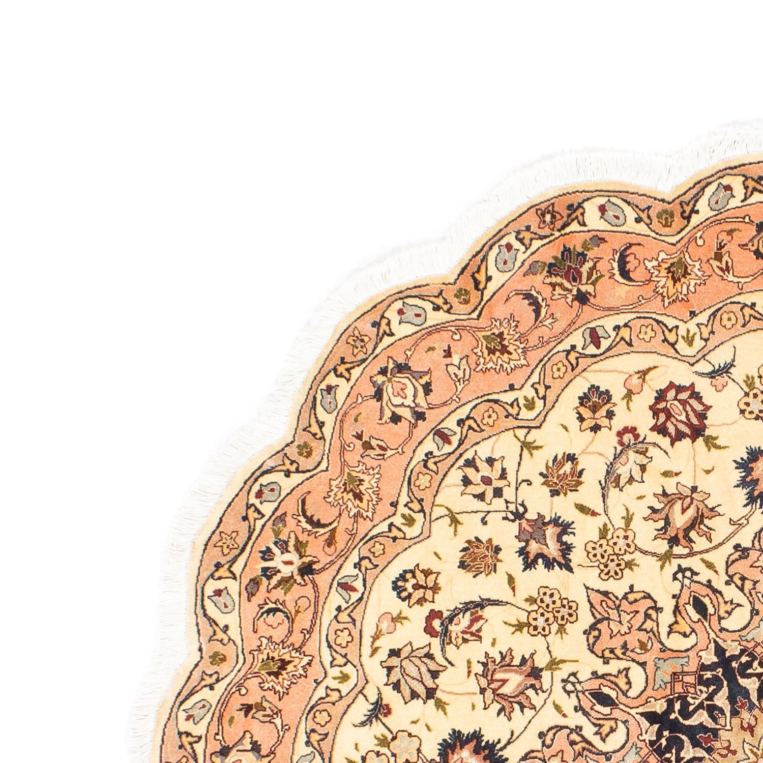 Alfombra Persa - Tabriz - Real redondo  - 150 x 150 cm - beige