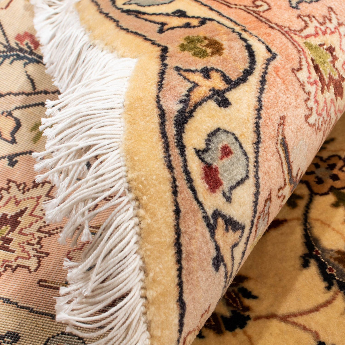 Alfombra Persa - Tabriz - Real redondo  - 150 x 150 cm - beige