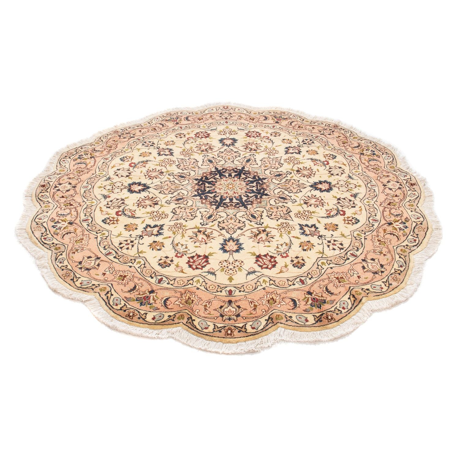 Alfombra Persa - Tabriz - Real redondo  - 150 x 150 cm - beige