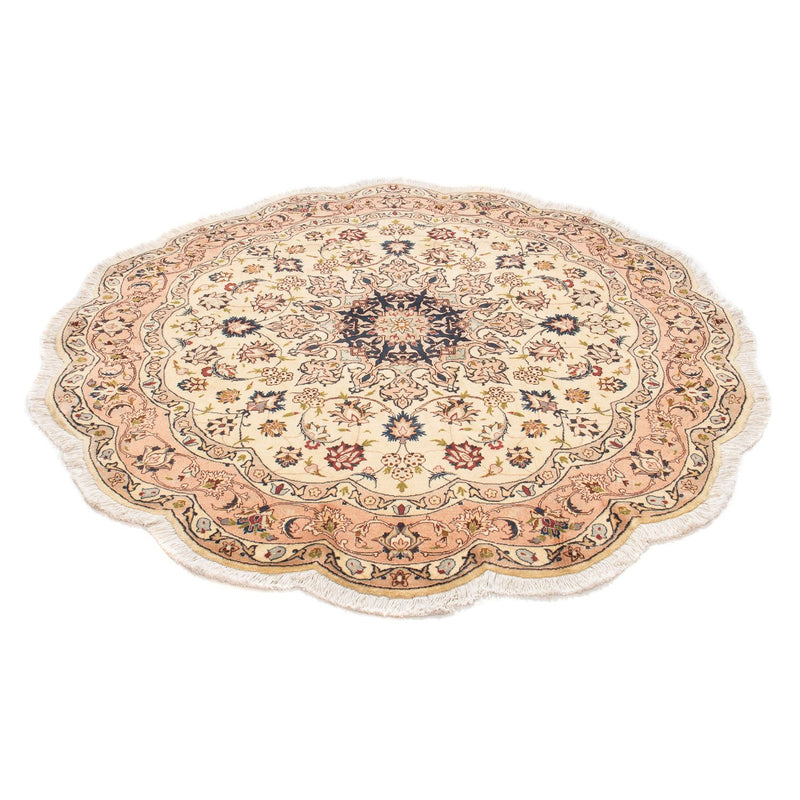 Alfombra Persa - Tabriz - Real redondo  - 150 x 150 cm - beige