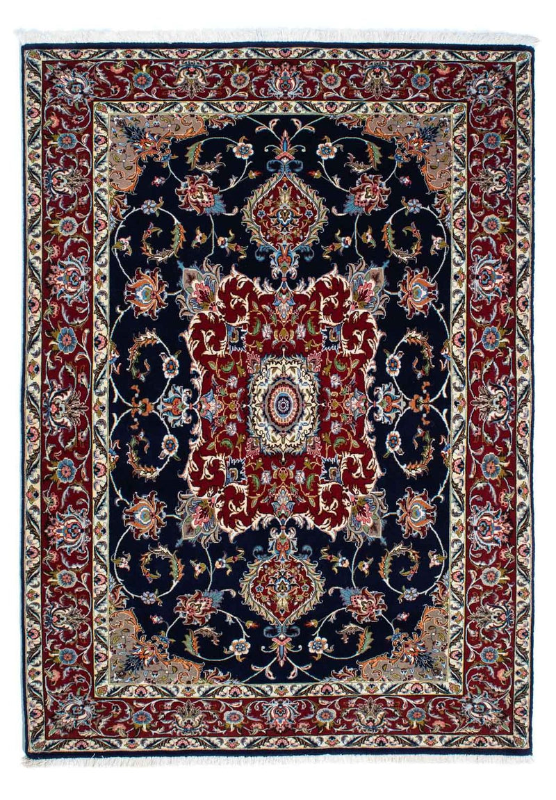 Alfombra persa - Ghom - 198 x 142 cm - azul oscuro