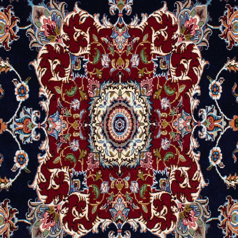 Alfombra persa - Ghom - 198 x 142 cm - azul oscuro