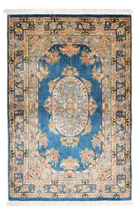 Alfombra persa - Ghom - 121 x 80 cm - azul oscuro