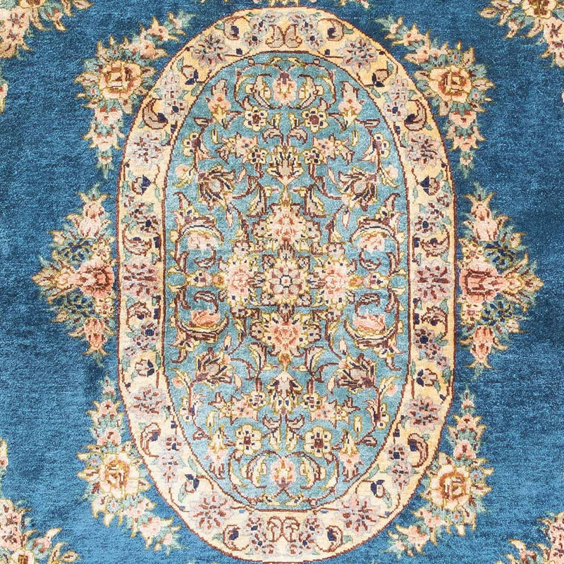 Alfombra persa - Ghom - 121 x 80 cm - azul oscuro