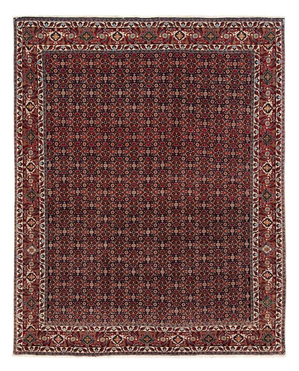 Alfombra persa - Bidjar - 248 x 205 cm - rojo oscuro