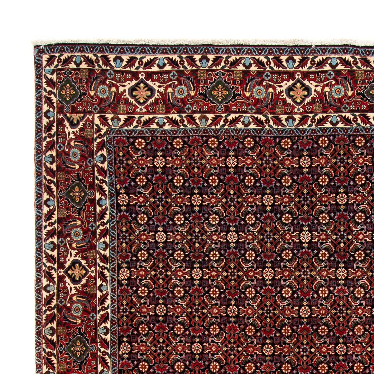 Alfombra persa - Bidjar - 248 x 205 cm - rojo oscuro