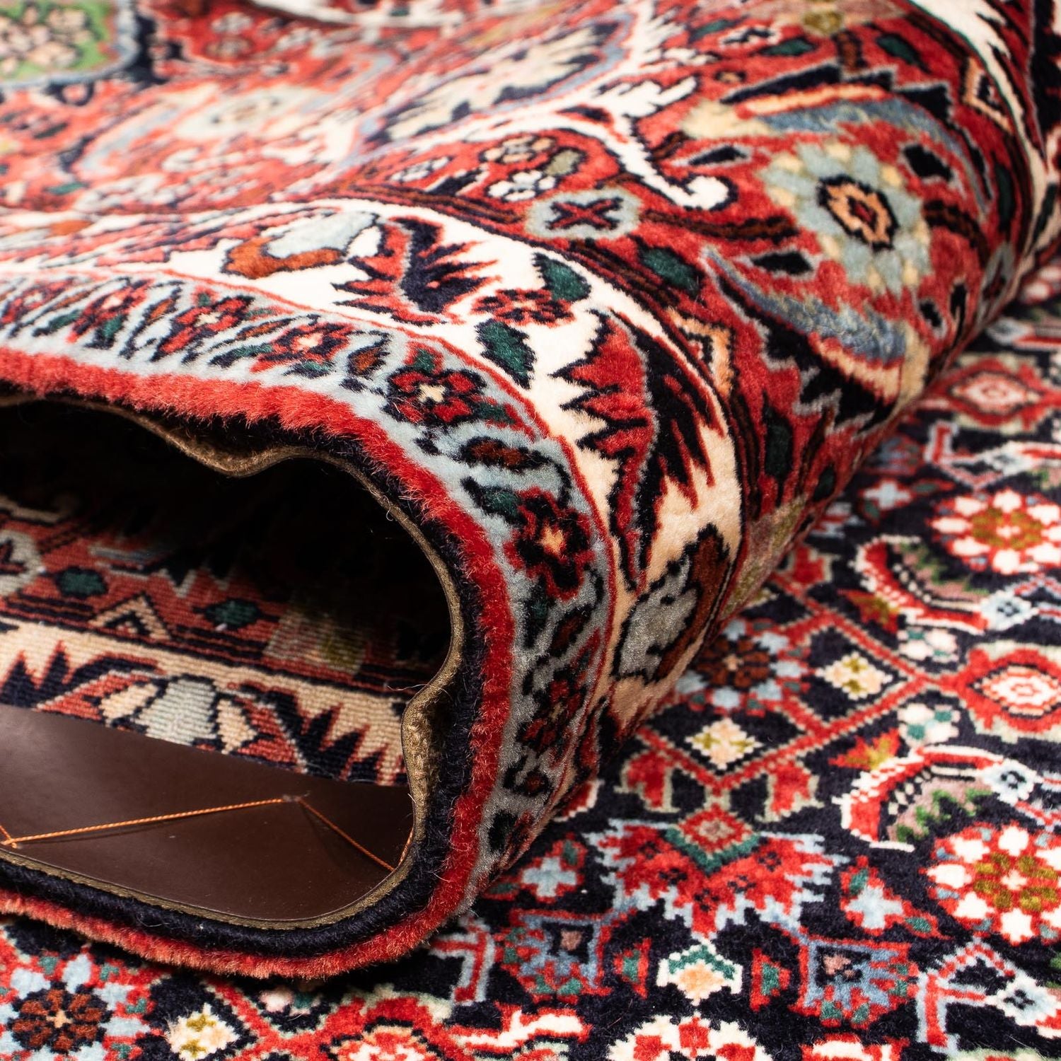 Alfombra persa - Bidjar - 248 x 205 cm - rojo oscuro