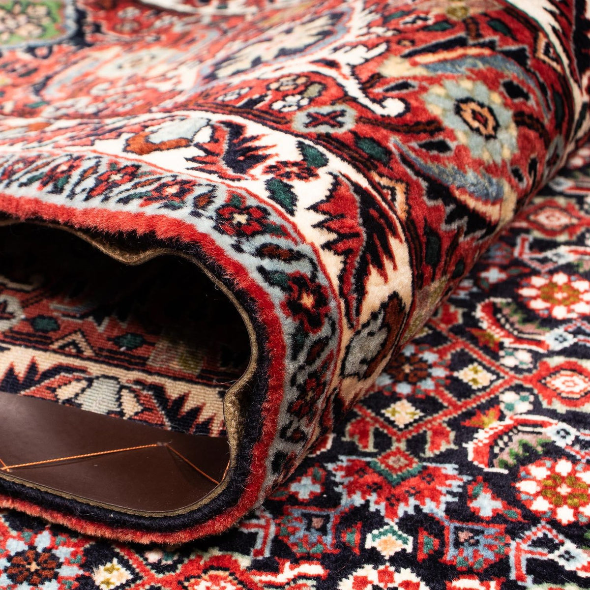 Alfombra persa - Bidjar - 248 x 205 cm - rojo oscuro