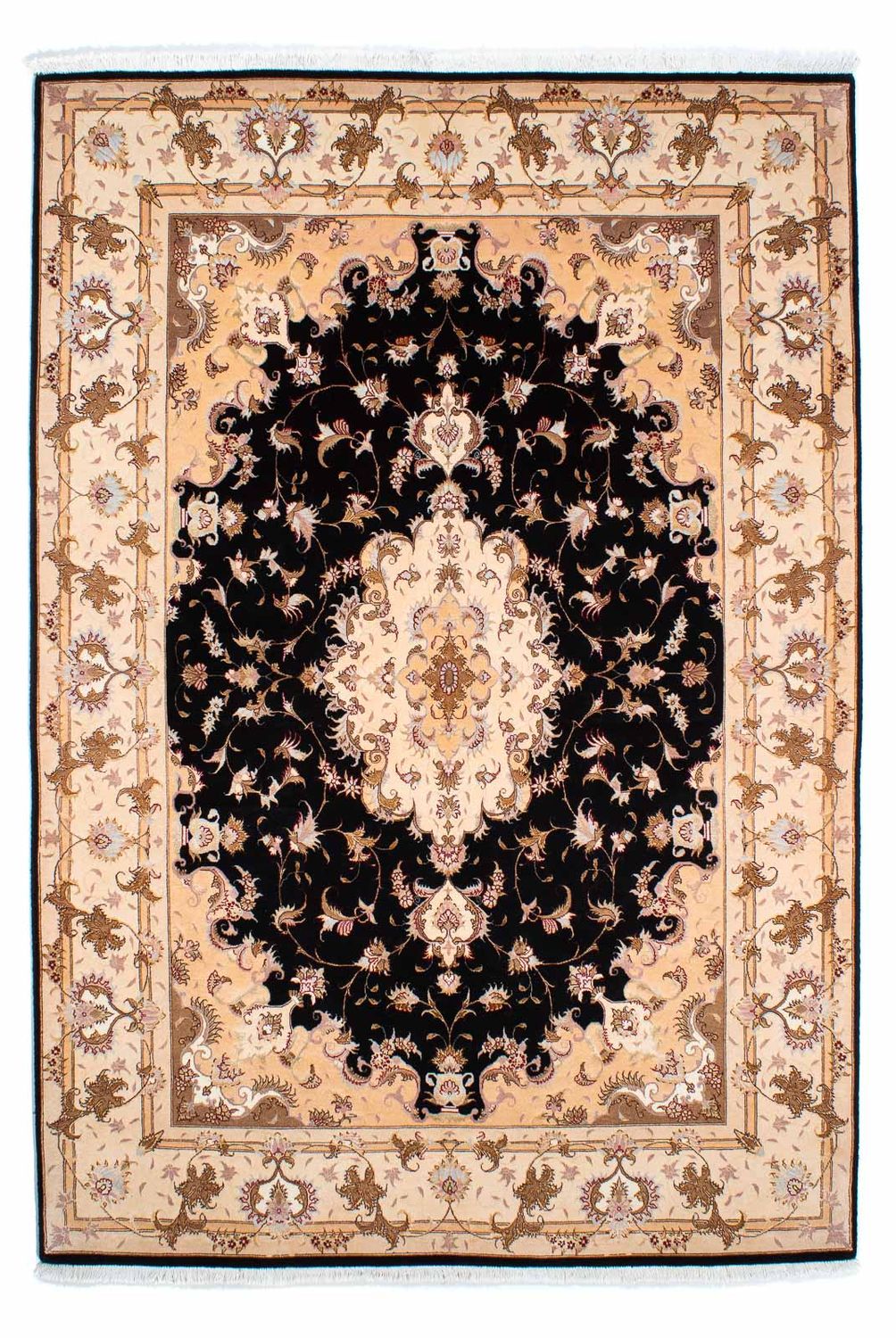 Alfombra Persa - Tabriz - Real - 242 x 163 cm - azul oscuro
