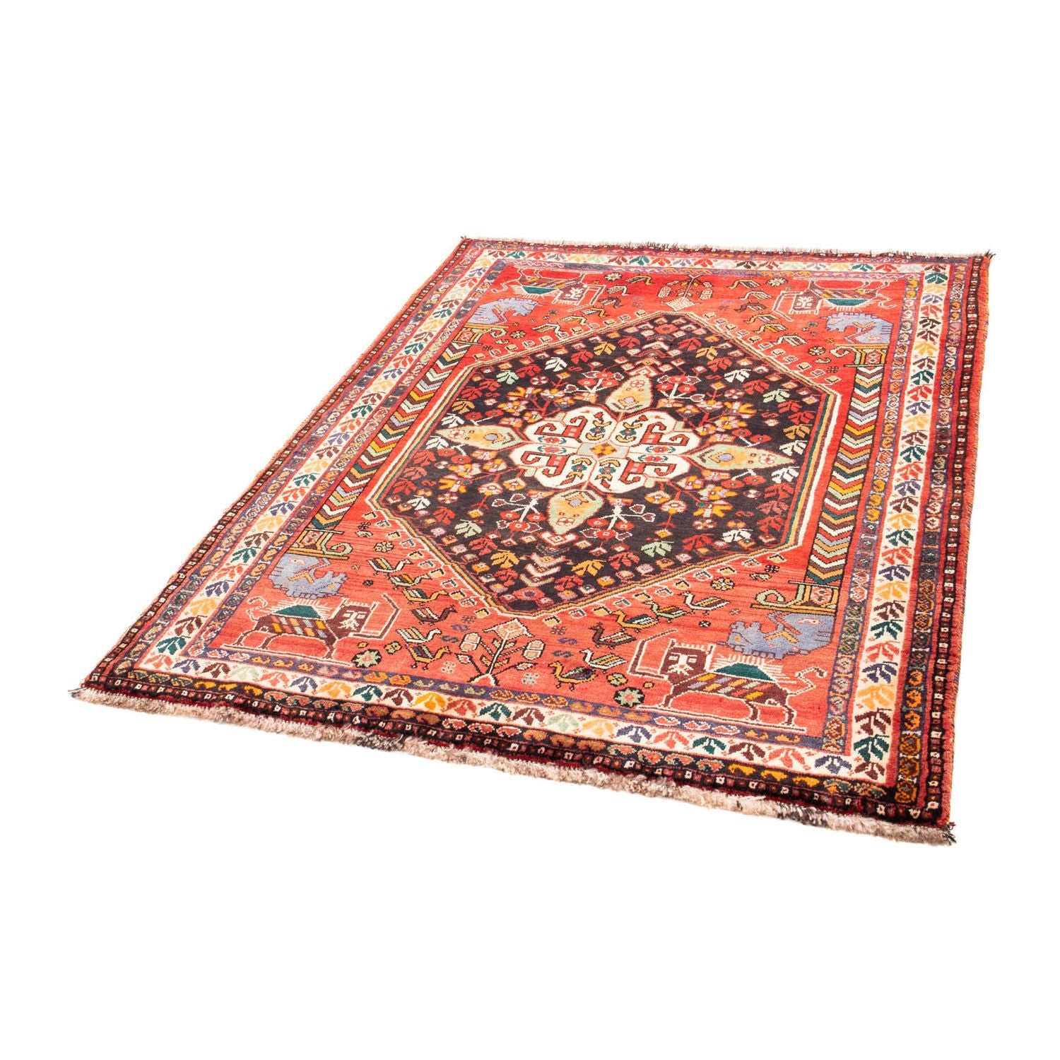 Alfombra persa - Nómada - 153 x 120 cm - rojo