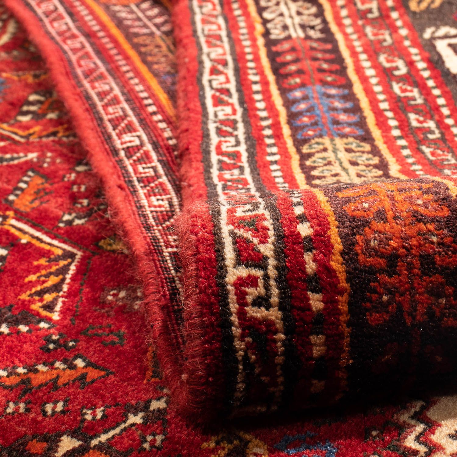 Alfombra persa - Nómada - 275 x 182 cm - rojo oscuro