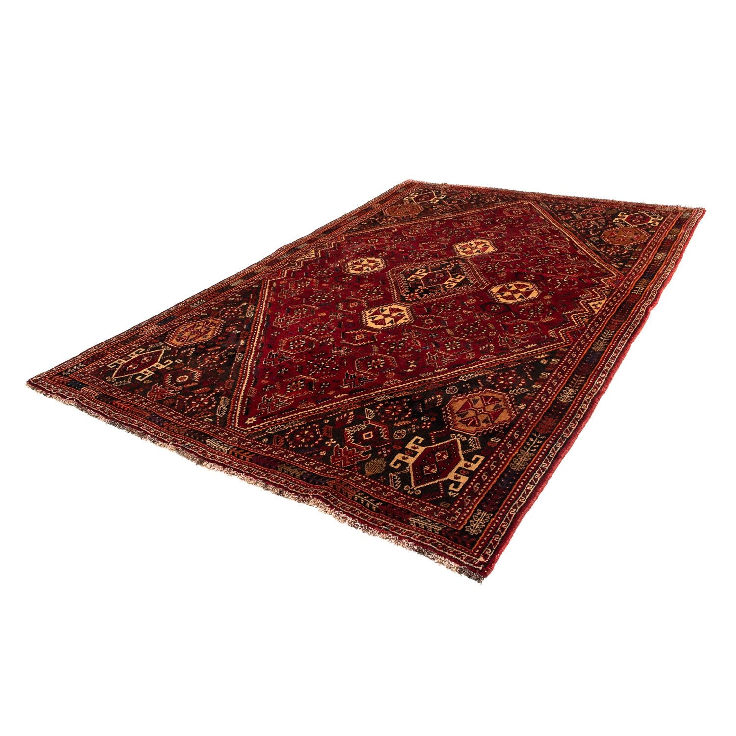 Alfombra persa - Nómada - 275 x 182 cm - rojo oscuro