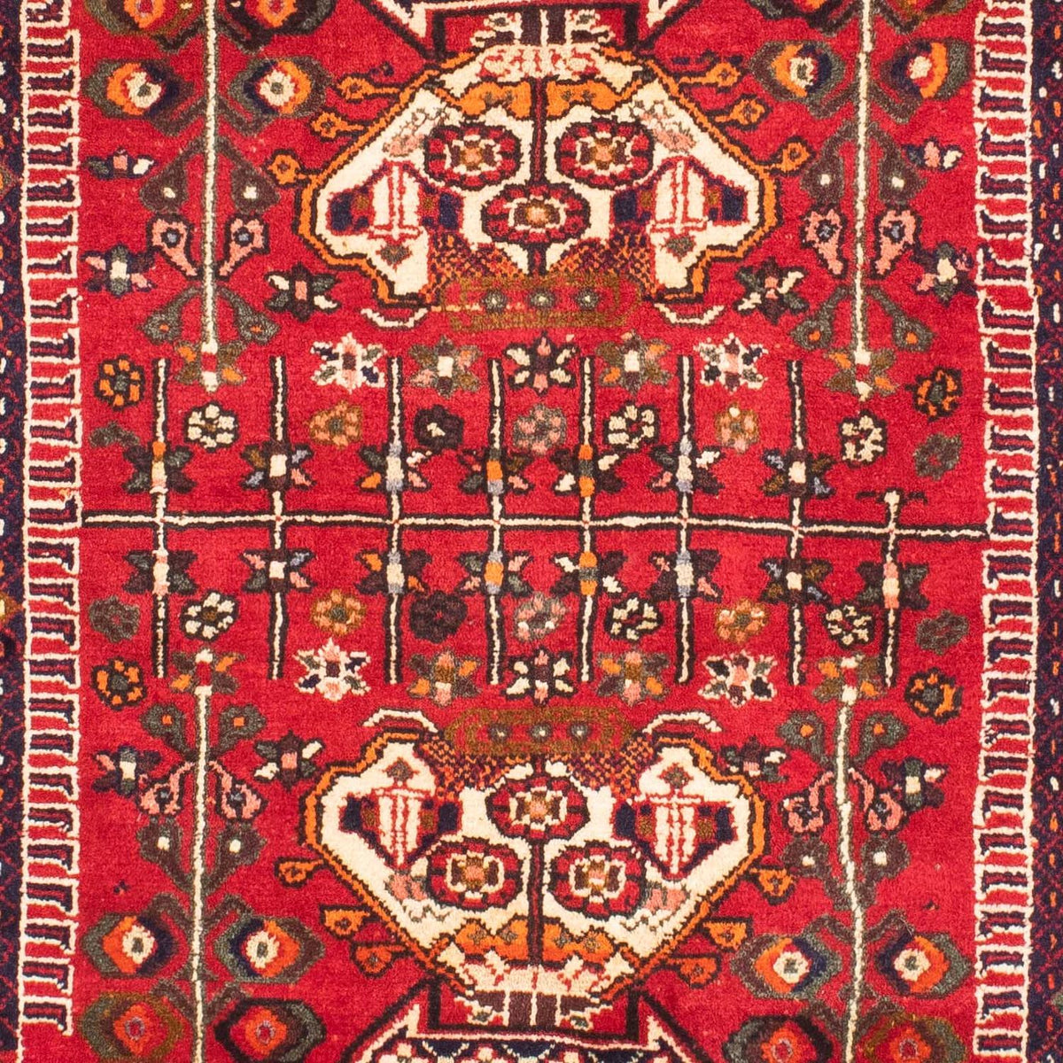 Alfombra persa - Nómada - 135 x 107 cm - rojo oscuro