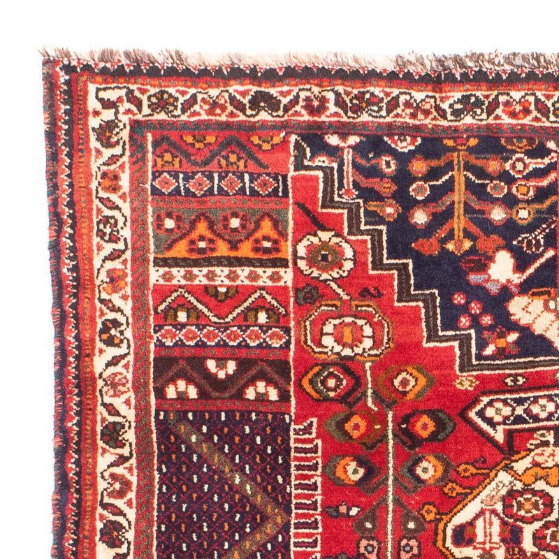 Alfombra persa - Nómada - 135 x 107 cm - rojo oscuro