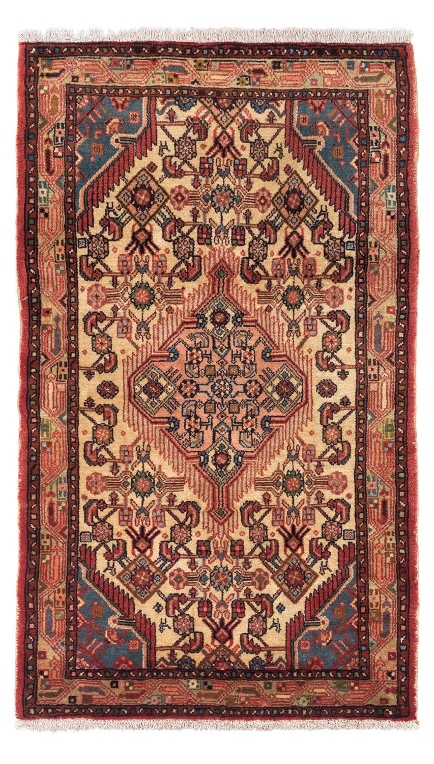 Alfombra persa - Nómada - 134 x 76 cm - rojo claro