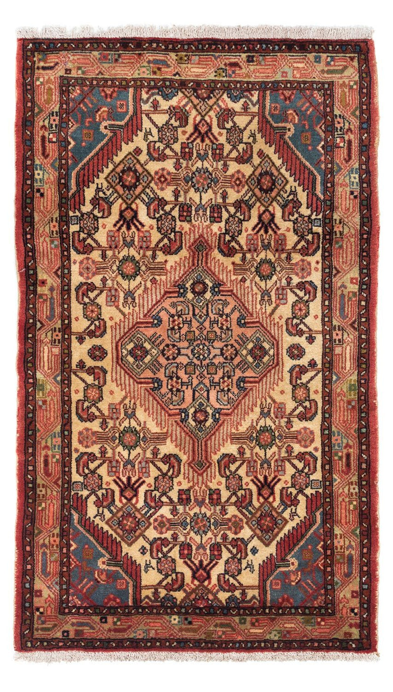 Alfombra persa - Nómada - 134 x 76 cm - rojo claro