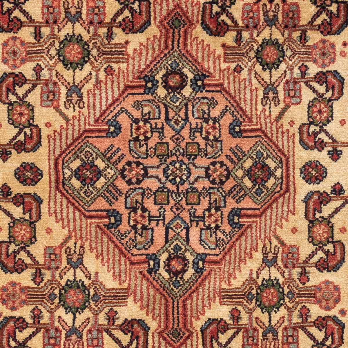 Alfombra persa - Nómada - 134 x 76 cm - rojo claro