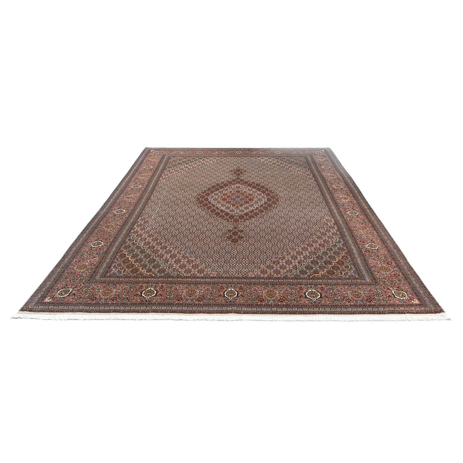 Alfombra persa - Tabriz - 341 x 251 cm - marrón oscuro