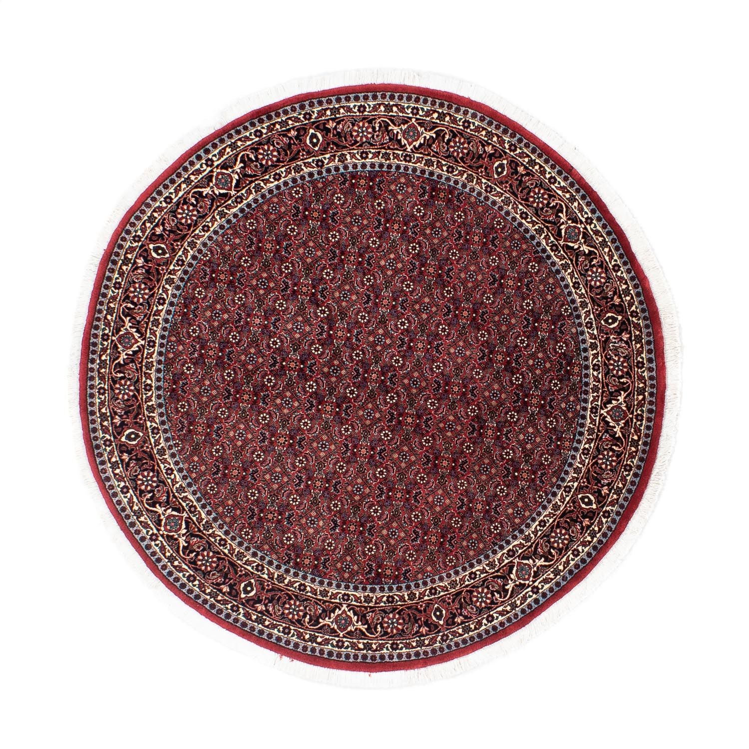 Alfombra persa - Bidjar redondo  - 160 x 160 cm - rojo oscuro