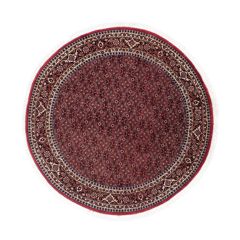 Alfombra persa - Bidjar redondo  - 160 x 160 cm - rojo oscuro