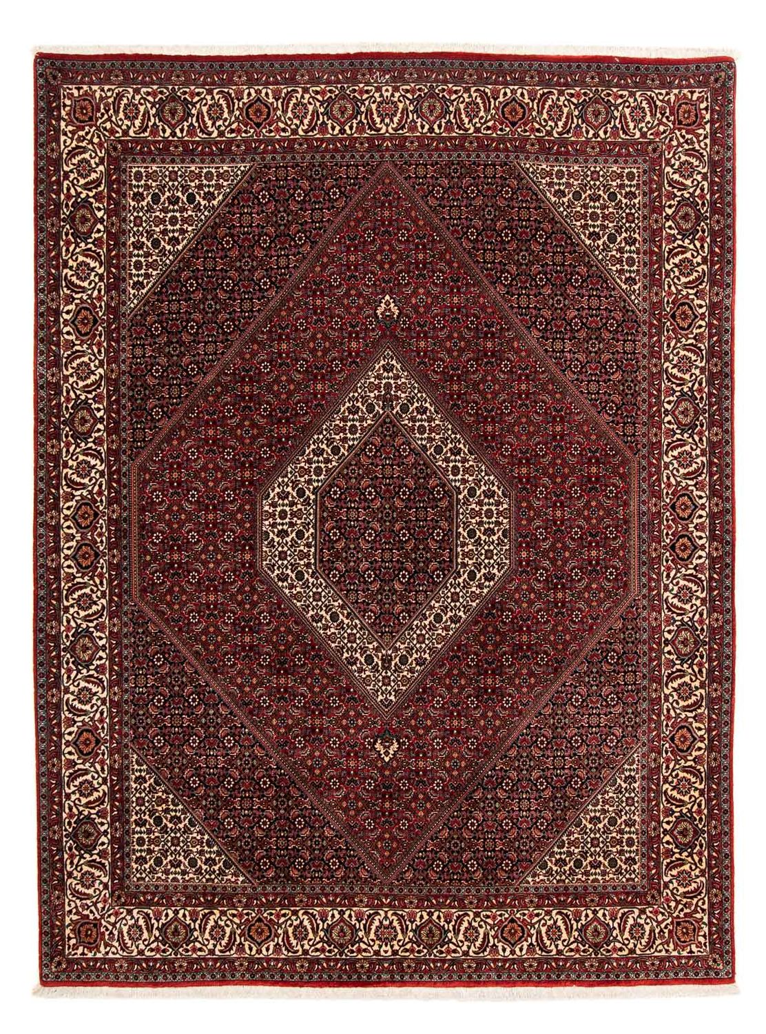 Alfombra persa - Bidjar - 263 x 203 cm - rojo oscuro