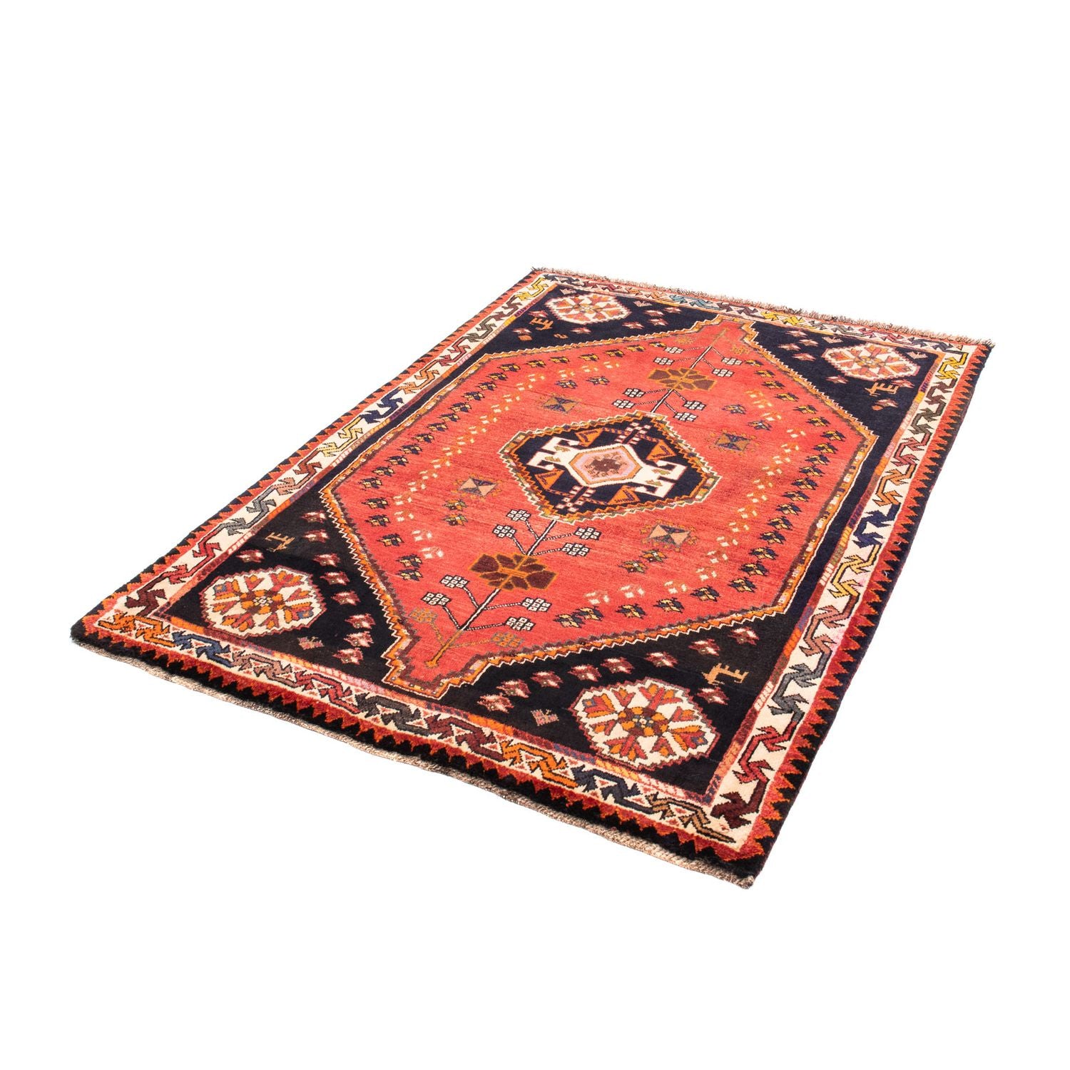 Alfombra persa - Nómada - 158 x 112 cm - rojo oscuro