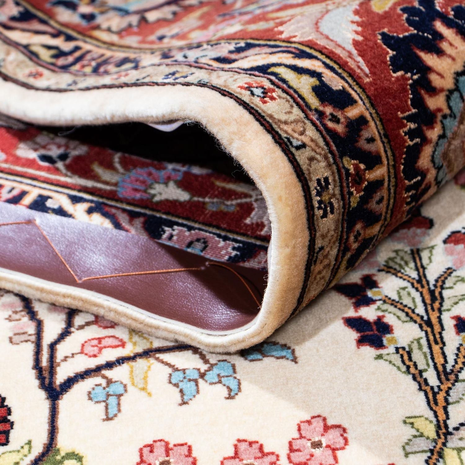Alfombra persa - Ghom - 207 x 142 cm - beige