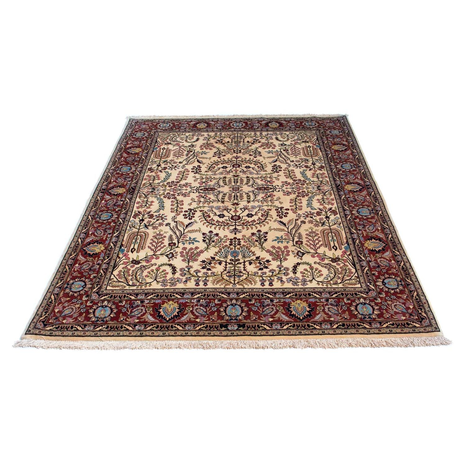 Alfombra persa - Ghom - 207 x 142 cm - beige