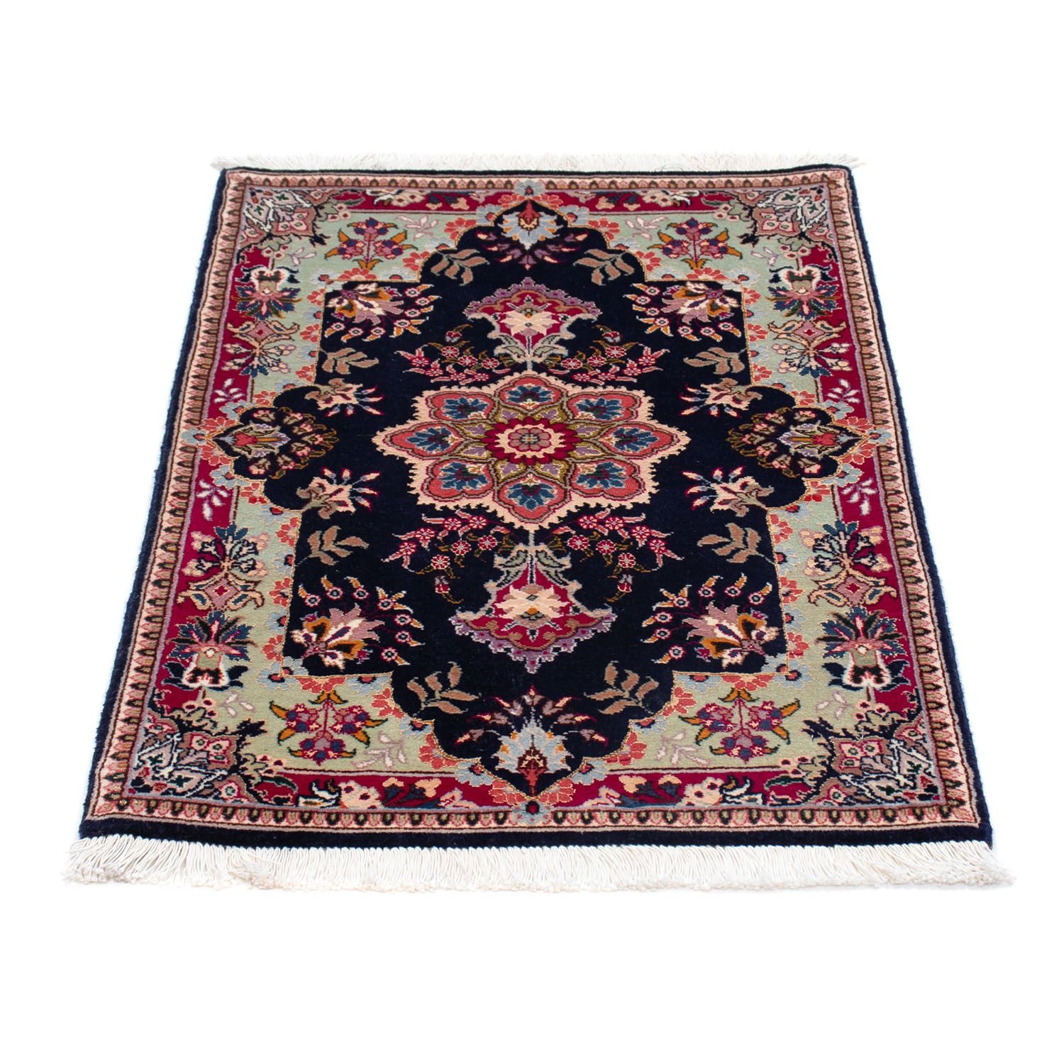 Alfombra Persa - Tabriz - Real - 90 x 60 cm - azul oscuro
