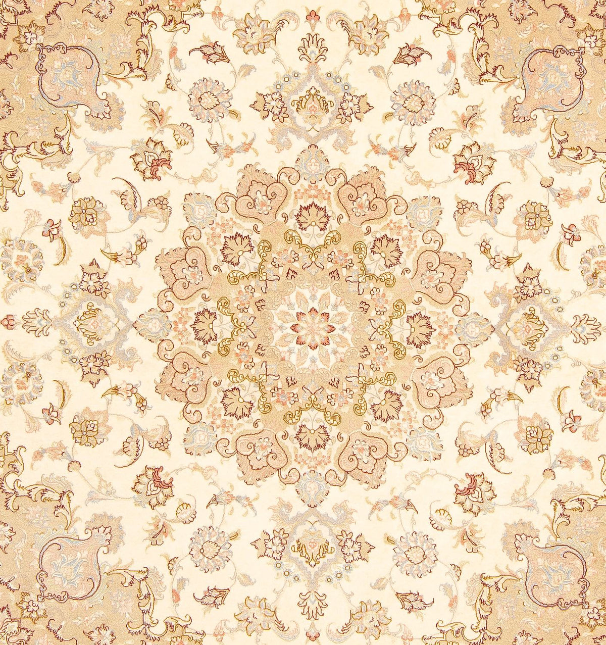 Alfombra Persa - Tabriz - Real cuadrado  - 206 x 202 cm - beige
