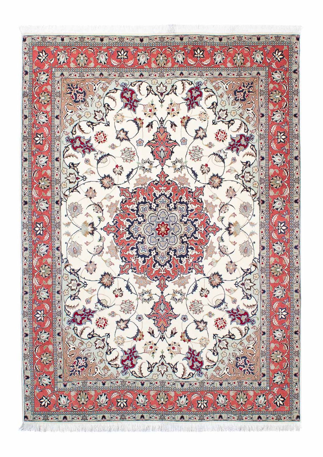 Alfombra Persa - Tabriz - Real - 205 x 146 cm - beige