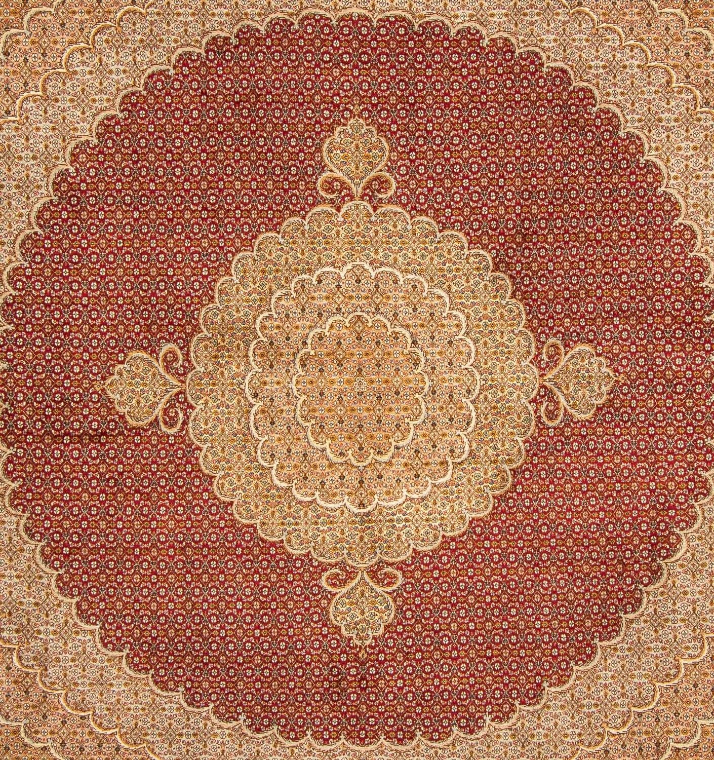 Alfombra persa - Tabriz cuadrado  - 248 x 246 cm - rojo oscuro