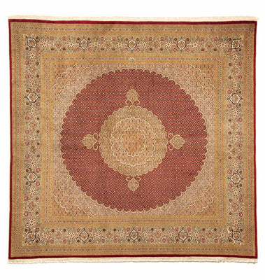 Alfombra persa - Tabriz cuadrado  - 251 x 247 cm - rojo oscuro