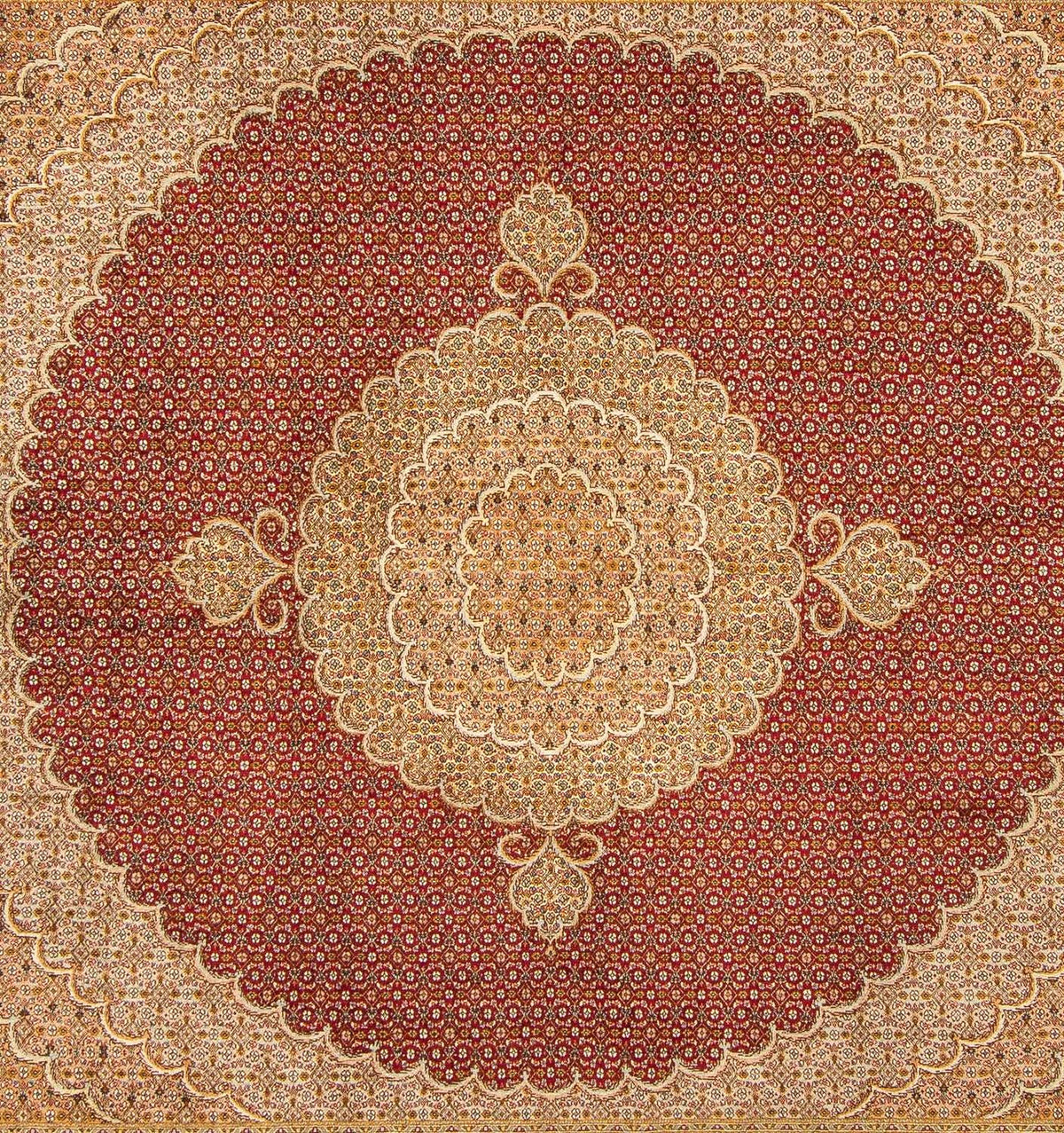 Alfombra persa - Tabriz cuadrado  - 251 x 247 cm - rojo oscuro