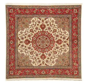 Alfombra Persa - Tabriz - Real cuadrado  - 203 x 200 cm - beige
