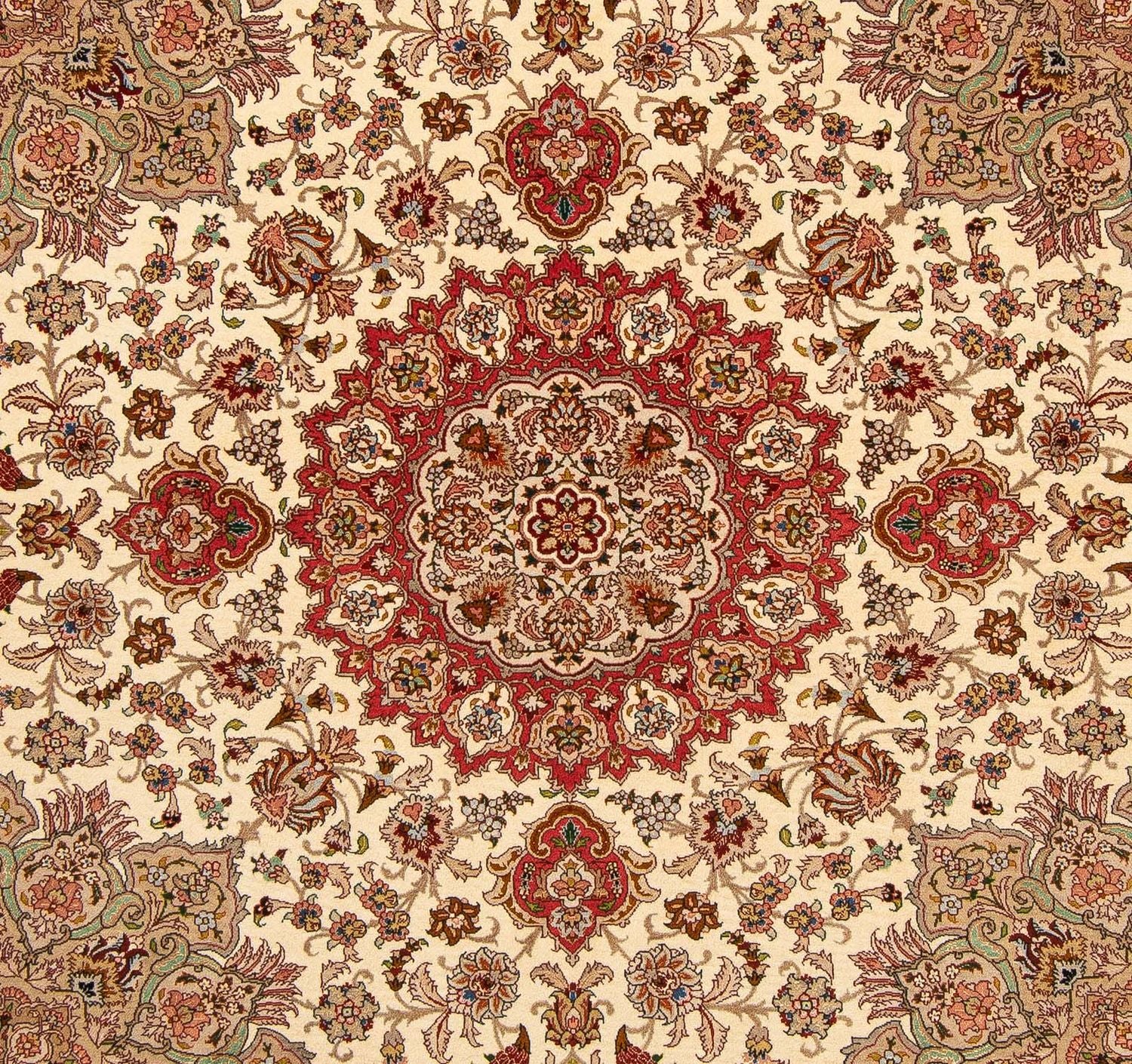 Alfombra Persa - Tabriz - Real cuadrado  - 203 x 200 cm - beige