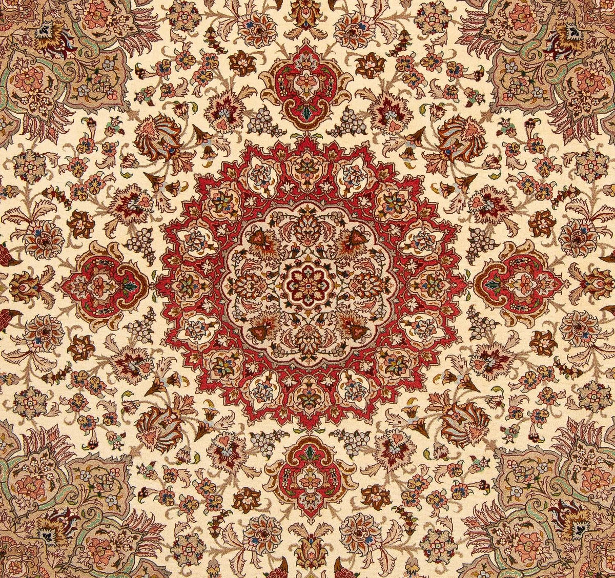 Alfombra Persa - Tabriz - Real cuadrado  - 203 x 200 cm - beige