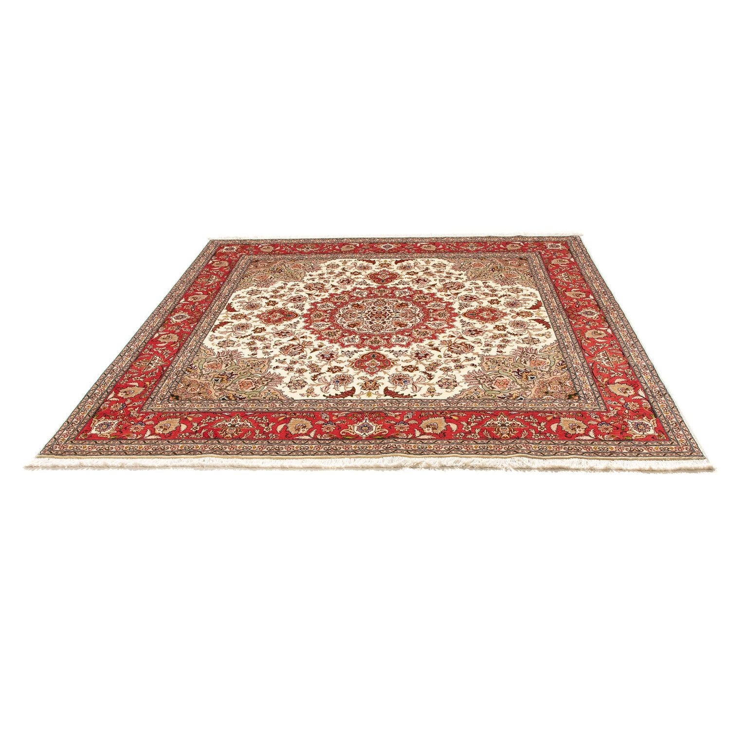 Alfombra Persa - Tabriz - Real cuadrado  - 203 x 200 cm - beige