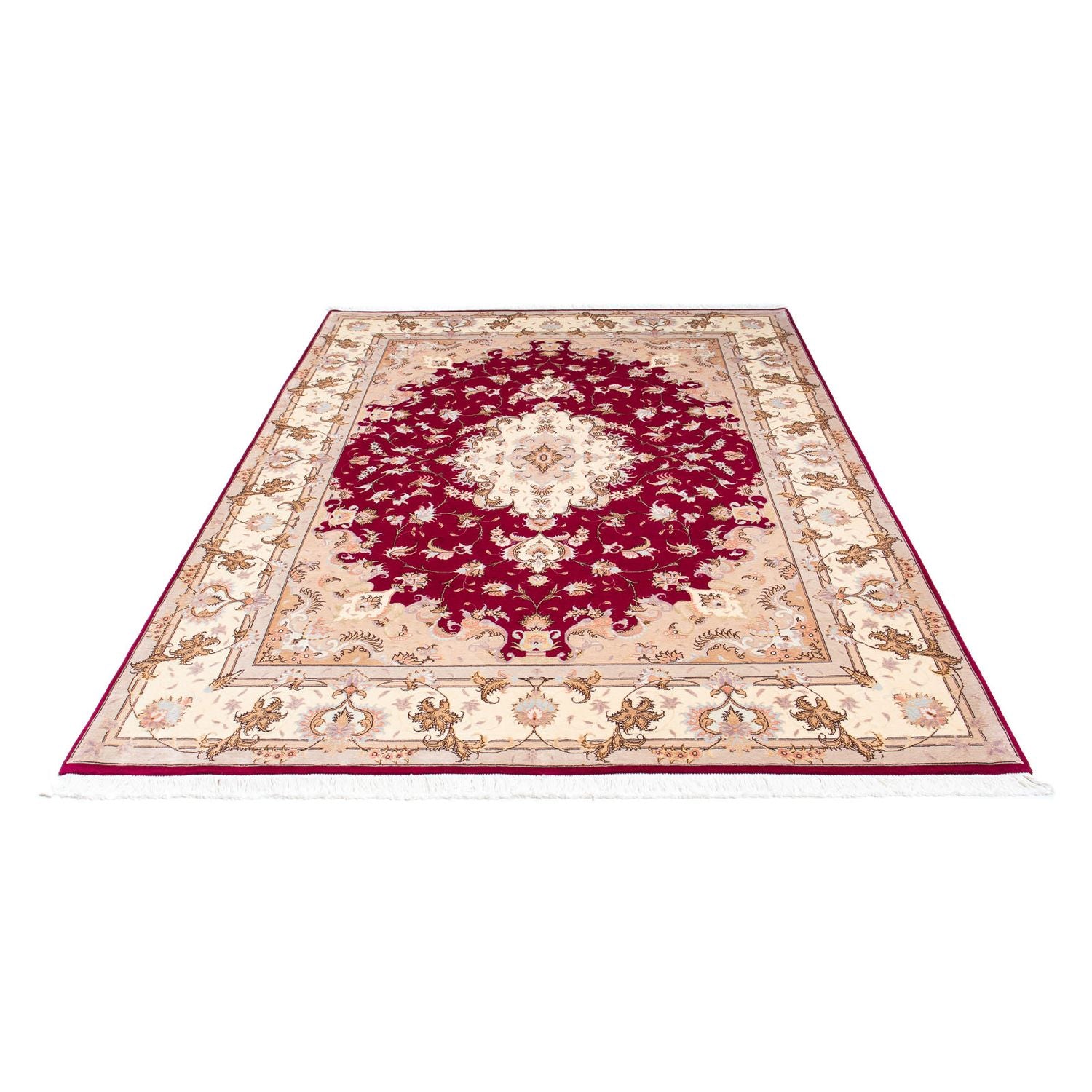 Alfombra Persa - Tabriz - Real - 243 x 165 cm - rojo oscuro