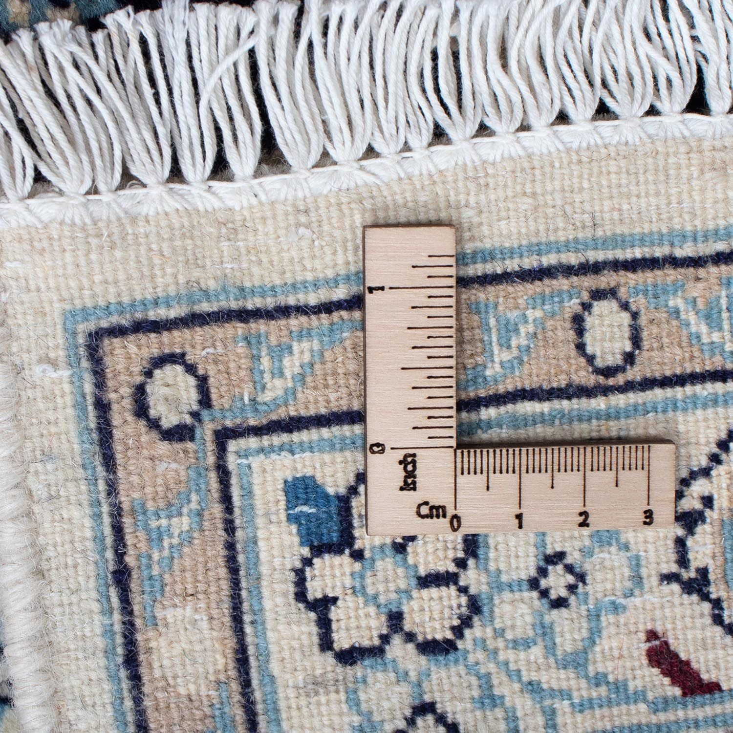 Alfombra Persa - Nain - Real - 90 x 58 cm - azul oscuro