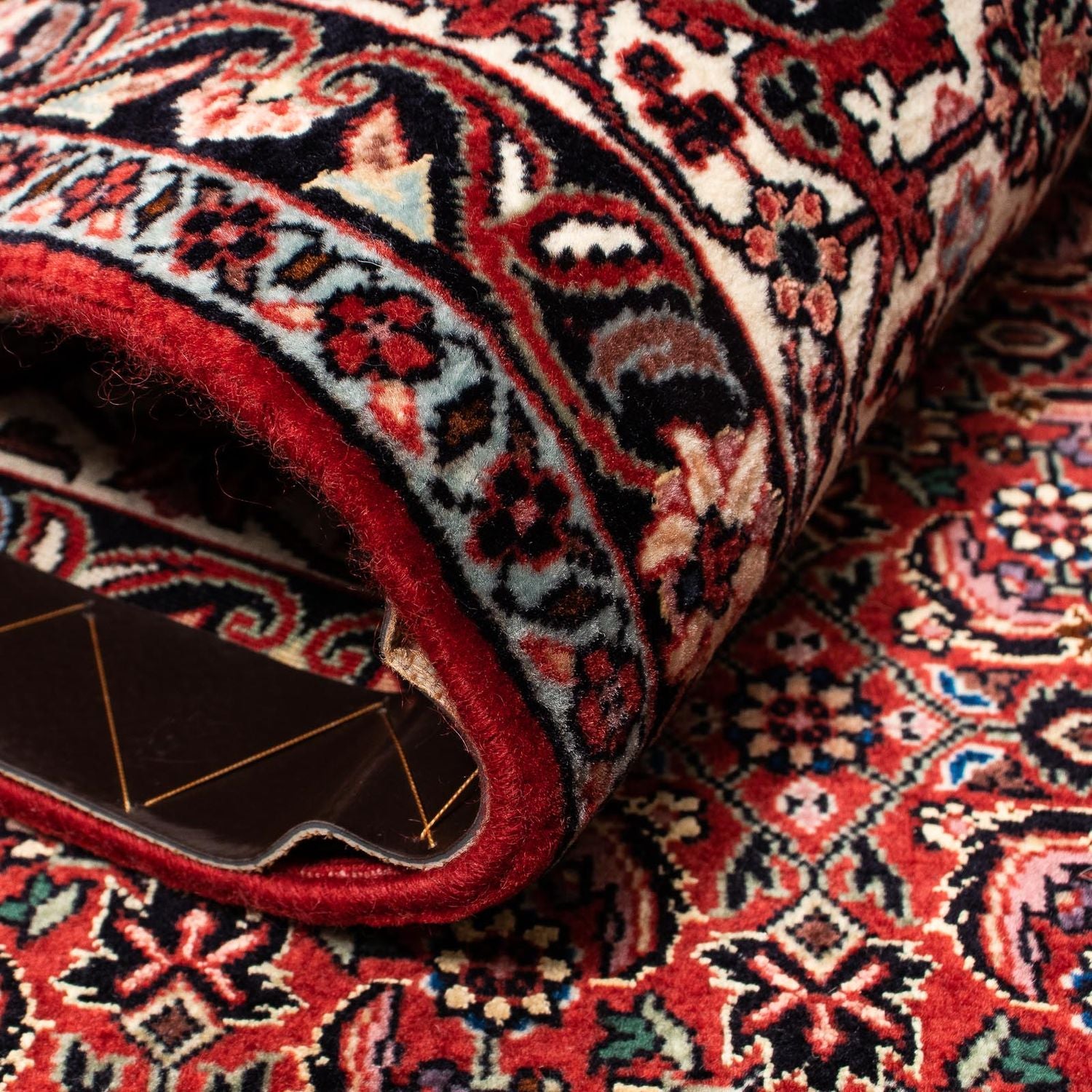 Alfombra persa - Bidjar - 249 x 202 cm - rojo oscuro