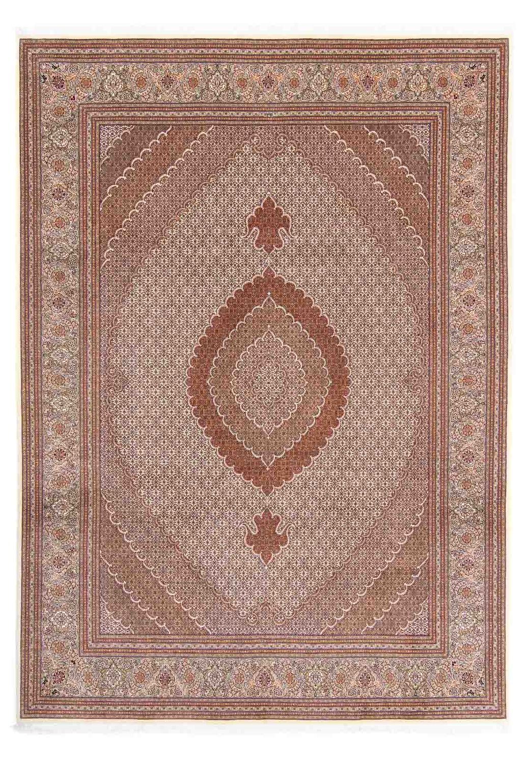 Alfombra persa - Tabriz - 358 x 255 cm - marrón claro