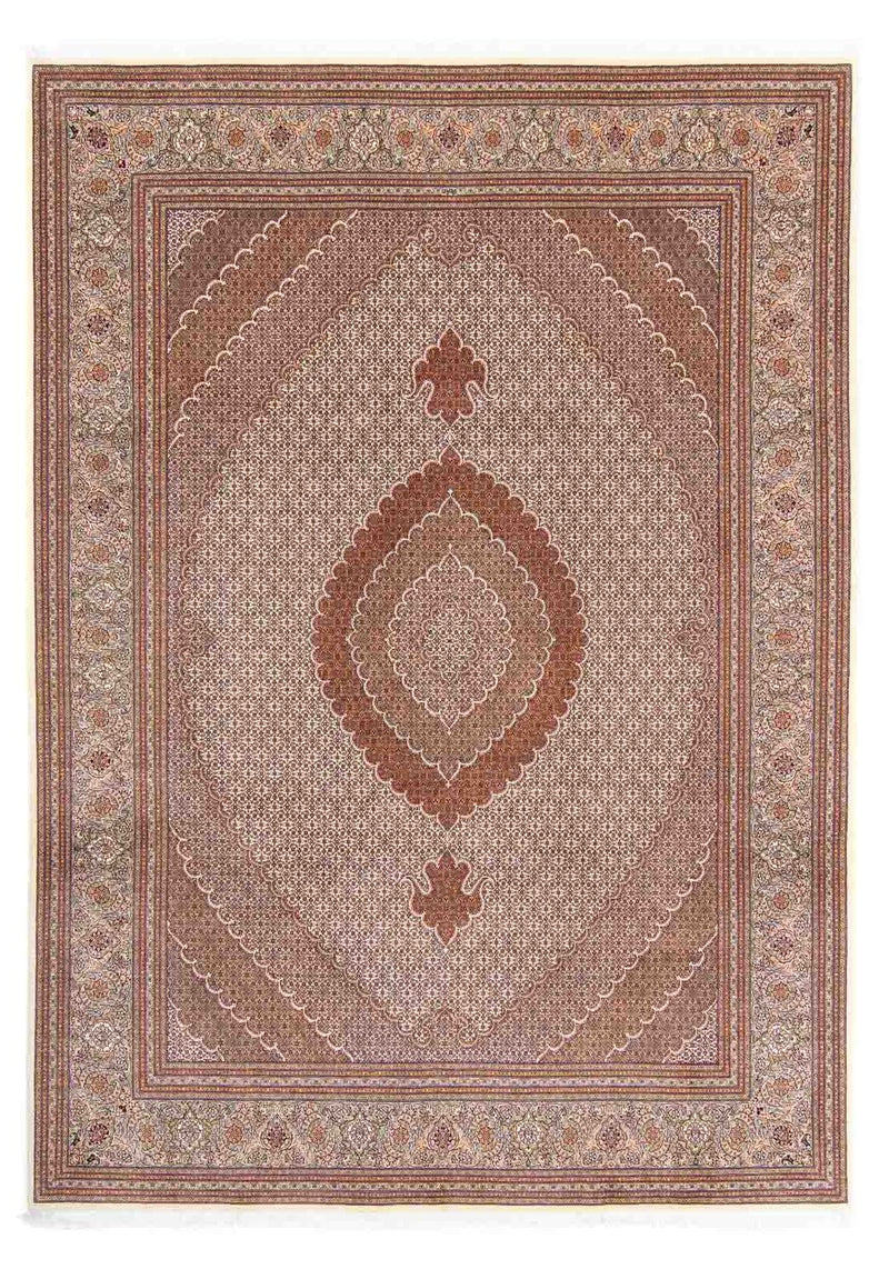 Alfombra persa - Tabriz - 358 x 255 cm - marrón claro