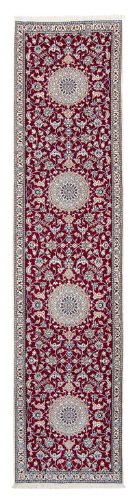 Alfombra de pasillo Alfombra Persa - Nain - Real - 393 x 89 cm - rojo oscuro