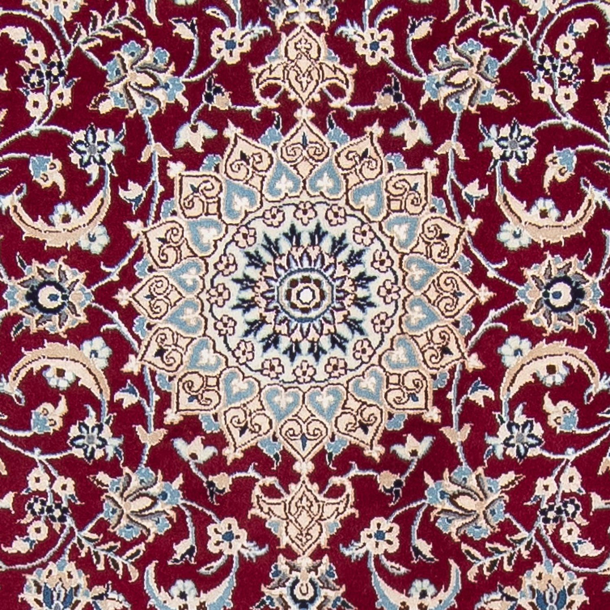 Alfombra de pasillo Alfombra Persa - Nain - Real - 393 x 89 cm - rojo oscuro