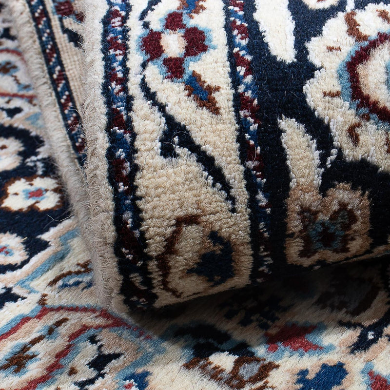 Alfombra persa - Nain - 132 x 87 cm - azul oscuro