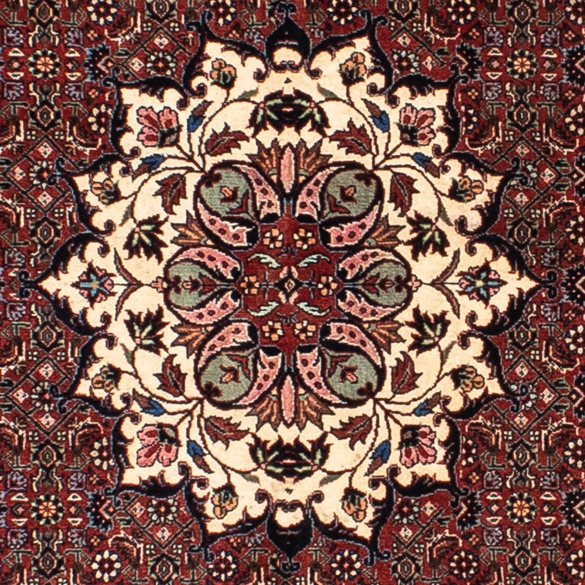 Alfombra persa - Bidjar redondo  - 158 x 158 cm - rojo oscuro