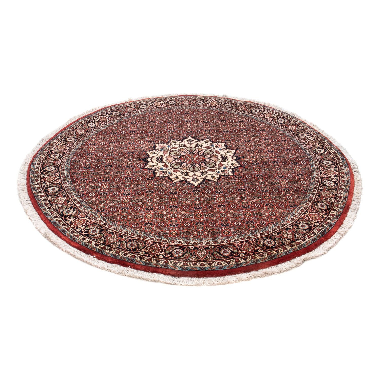 Alfombra persa - Bidjar redondo  - 158 x 158 cm - rojo oscuro